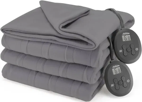 Sunbeam Royal Ultra Fleece Heated Electric Blanket King Size, 90" x 100", 12 Heat Settings, 12-Hour Selectable Auto Shut-Off, Fast Heating, Machine Washable, Warm and Cozy, Iron