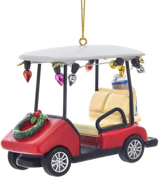 Kurt Adler Golf Cart with Wreath Ornament