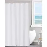 N&Y HOME Fabric Shower Curtain Liner Solid White with Magnets, 70"x72"