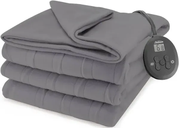 Sunbeam Royal Ultra Fleece Heated Electric Blanket Twin Size, 84" x 62", 12 Heat Settings, 12-Hour Selectable Auto Shut-Off, Fast Heating, Machine Washable, Warm and Cozy, Iron