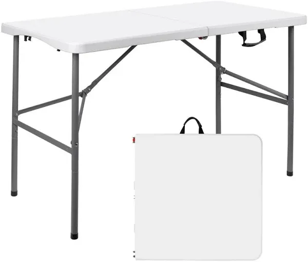 Best Choice Products Portable 4' Folding Utility Table, White