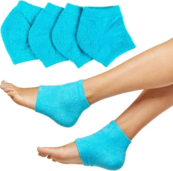 ZenToes Moisturizing Sleep Socks with Vitamin E, Olive Oil and Jojoba Seed Oil to Soften and Hydrate Dry Cracked Heels (Fuzzy Mint Green, Regular)