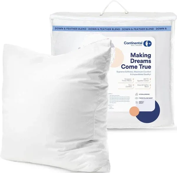 Continental Bedding Throw Pillow Inserts