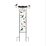 Lewiswayne Garden Trellis Bird Bath Outdoor, 40 inch Antique Iron Garden Plant Trellis Decorative with Hummingbirds and Detachab