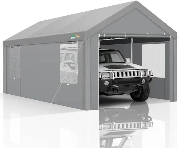 Heavy Duty Carport Canopy Tent 10x20Ft Portable Garage Shelter Outdoors Grey New