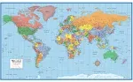 24X36 World Classic Wall Map Poster Paper Folded