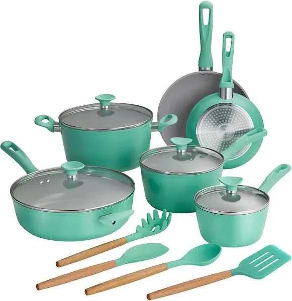 14-Piece Ceramic Cookware Set in Purple