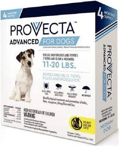 Provecta 4 Doses Advanced for Dogs Medium/11-20 lb