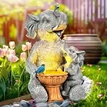 GIGALUMI Solar Garden Statues Elephant Garden Decor, Yard Decorations Outdoor Solar Decoration for Outside, Elephant Gardening Gifts for Women