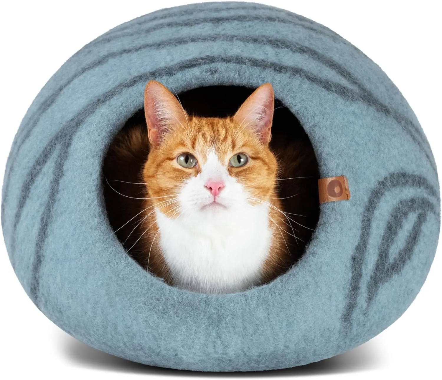 MEOWFIA Premium Cat Bed Cave (Large) - Eco Friendly 100% Merino Wool Beds for...