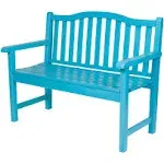 Shine Company Belfort 44 in. Curved Back Garden Bench Aqua