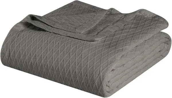 Superior 100% Cotton Diamond Weave Blanket, Perfect for Bedroom, Living Room, Couch, Picnics, Travel, Beach, or Camping, Comfy Blanket, Bedroom Decor, Essentials, Cover for Bed, Twin, Khaki