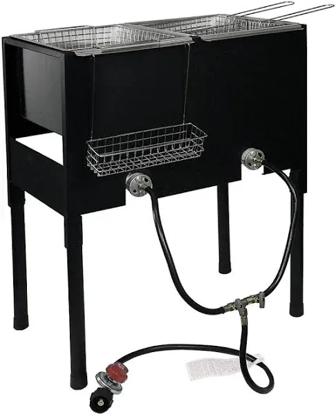 Barton High-Pressure Triple Basket Deep Fryer Dual Burner Propane Burner Fish Co