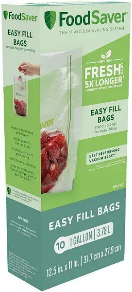 FoodSaver 1 Quart Vacuum Sealer Commercial Grade and Reusable Bags, 16 Count