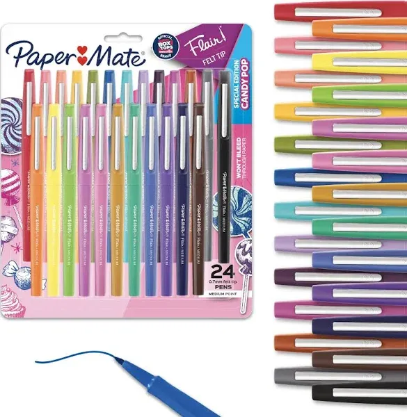 Paper Mate Candy Pop Flair Medium Felt Tip Pens 12/Pkg