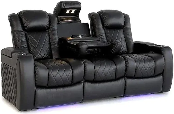 Valencia Tuscany Home Theater Seating - Midnight Black / Row of 2 / None - Dreamedia AV