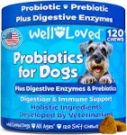 Well Loved Probiotics for Dogs, Dog Probiotics and Digestive Enzymes, Made in USA, Vet Developed, Dog Probiotic Chews with Prebiotics, Diarrhea