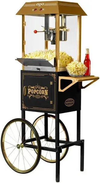 Nostalgia CCP1000BLK 59-inch Vintage 10 oz. Kettle Popcorn Cart