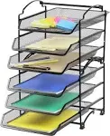 SimpleHouseware 3 Tier Stackable Desktop Document Letter Tray Organizer Black