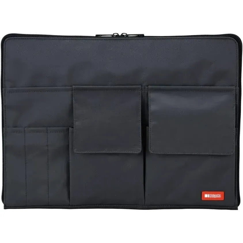 LIHITLAB Laptop Sleeve with Storage Pockets (Bag-in-Bag), 10 x 13.8 Inches, Black (A7554-24)