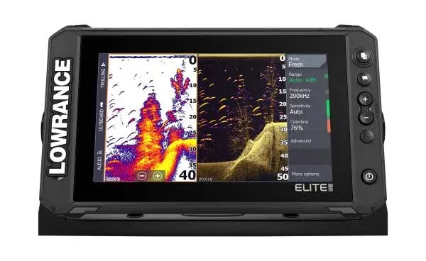 Lowrance Elite FS Fish Finder with Active Imaging 3-in-1 Transducer, Preloaded C-MAP Contour+ Charts and Protective Cover Bundle