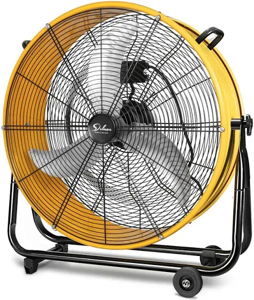 Simple Deluxe Heavy Duty Metal Industrial Drum Fan, 3 Speed Floor Fan for Warehouse, Workshop, Factory and Basement