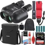 FUJIFILM Fujinon 14x40 TSX1440 Techno-Stabi Image-Stabilized Binoculars Bundle Black