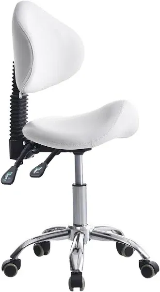 CAISHI Saddle Stool Chair Rolling with Back Esthetician Chair for Lash Tech Salon Dental Tattoo Artist Eyelash Esthetician Hairstylist Medical Shop Ergonomic