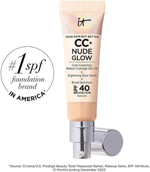 IT Cosmetics CC+ Nude Glow Lightweight Foundation + Glow Serum SPF 40