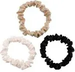 Celestial Silk Mulberry Silk Scrunchies for Hair (Small, Ivory, Black, Taupe)