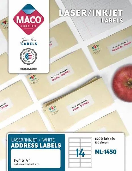 Maco Laser/Ink Jet White Address Labels