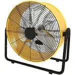 Simple Deluxe 20 inch Heavy Duty Metal Industrial Drum fan, 3 Speed Floor Fan for Warehouse, Workshop, Factory and Basement, Yellow