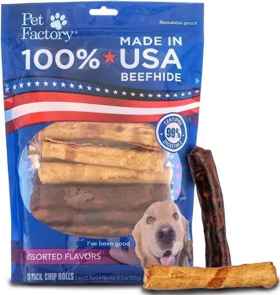 Pet Factory Beefhide Chip Rolls