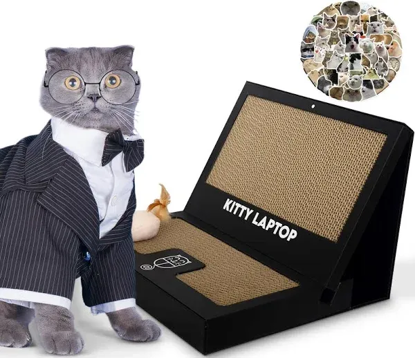 Kitty Laptop Cat Laptop with 2 Scratchboards - Mouse Catnip Toys for Cats + ...