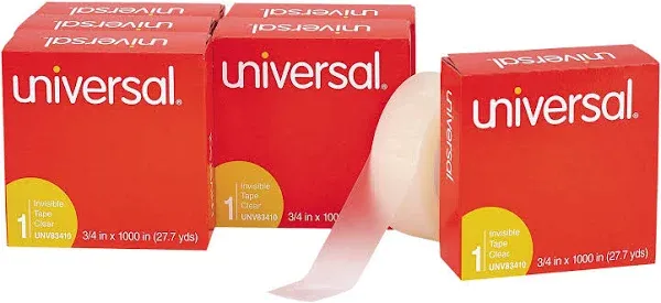 Universal UNV83436 0.75&quot; x 1296&quot; Clear Write-On Invisible Tape