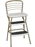 Cosco Stylaire Retro Chair Step Stool with Flip-Up Seat - Gold