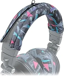 WC BandZ V2 Protective Headband Cover for Audio Technica ATH M Series Headphones - Machine Washable, No More Flaking Leather - Compatible with M50X / M50XBT / M50 / M40X & More |90's Black