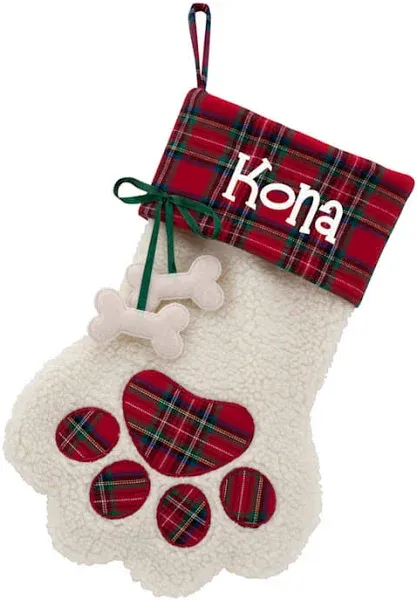 Custom Personalization Solutions Personalized Dog Paw Stocking