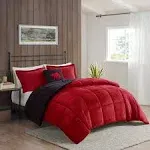 Alton - Down Alternative Comforter Set - Red / Black