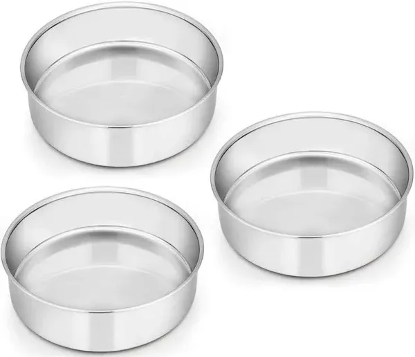 3-Piece 6 in. Stainless Steel Layer Cake Pan Set