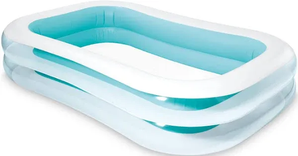 Inflatable 8.5&#039; x 5.75&#039; Swim Center Family Pool in Blue &amp; White