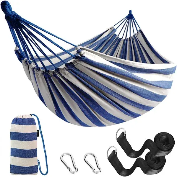 Cotton Hammock with Tree Straps for Hanging Durable Hammock Up to 450lbs