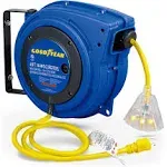 Goodyear Extension Cord Reel 40 ft 14AWG 3C SJTOW Triple Tap with LED Lighted Connector