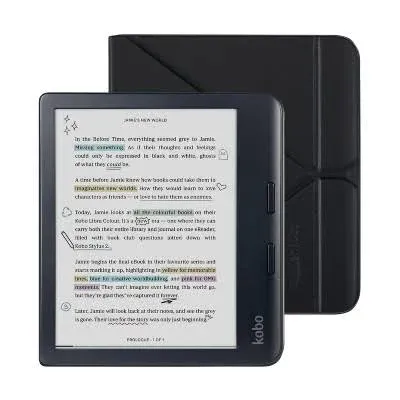 Kobo Libra Colour Black eReader with Case Bundle