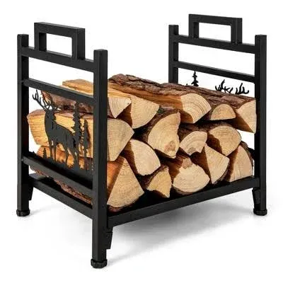 Costway 18.5 inch Metal Firewood Rack Fireplace Log Holder