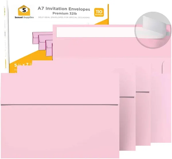 110 5x7 Pink Invitation Envelopes - for Cards - 110 - Single Pack, 