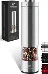 Salt and Pepper Grinder - Battery Operated Stainless Steel Pepper Mill with L...