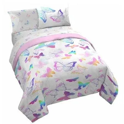 Saturday Park Ombre Butterflies 100% Organic Cotton Queen Bed Set