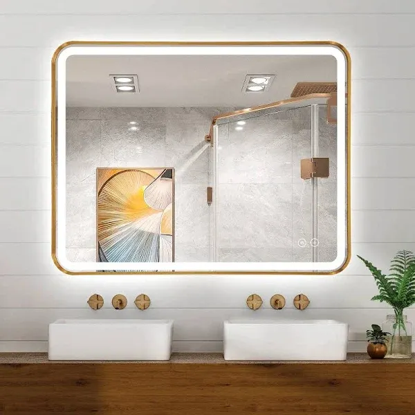 Niccy LED Bathroom Mirror, 30&#034;x22&#034; Rectangle Wall Mounted Vanity Mirrors with...