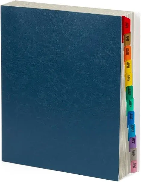 Blue Summit Expanding Desk File, Letter Size, 12 Dividers for Monthly Organization